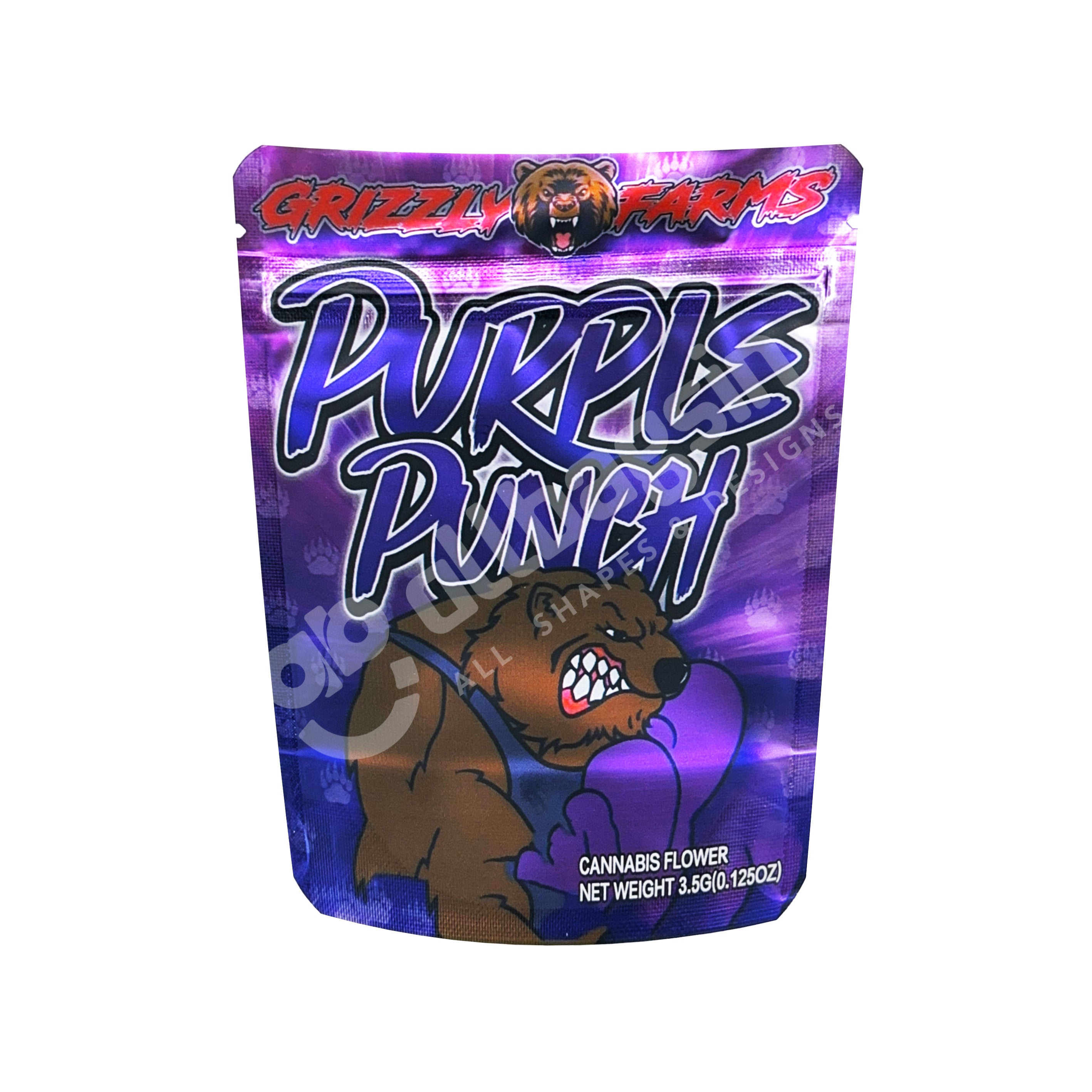 Purple Punch Grizzly Farms 3.5g Mylar Bag