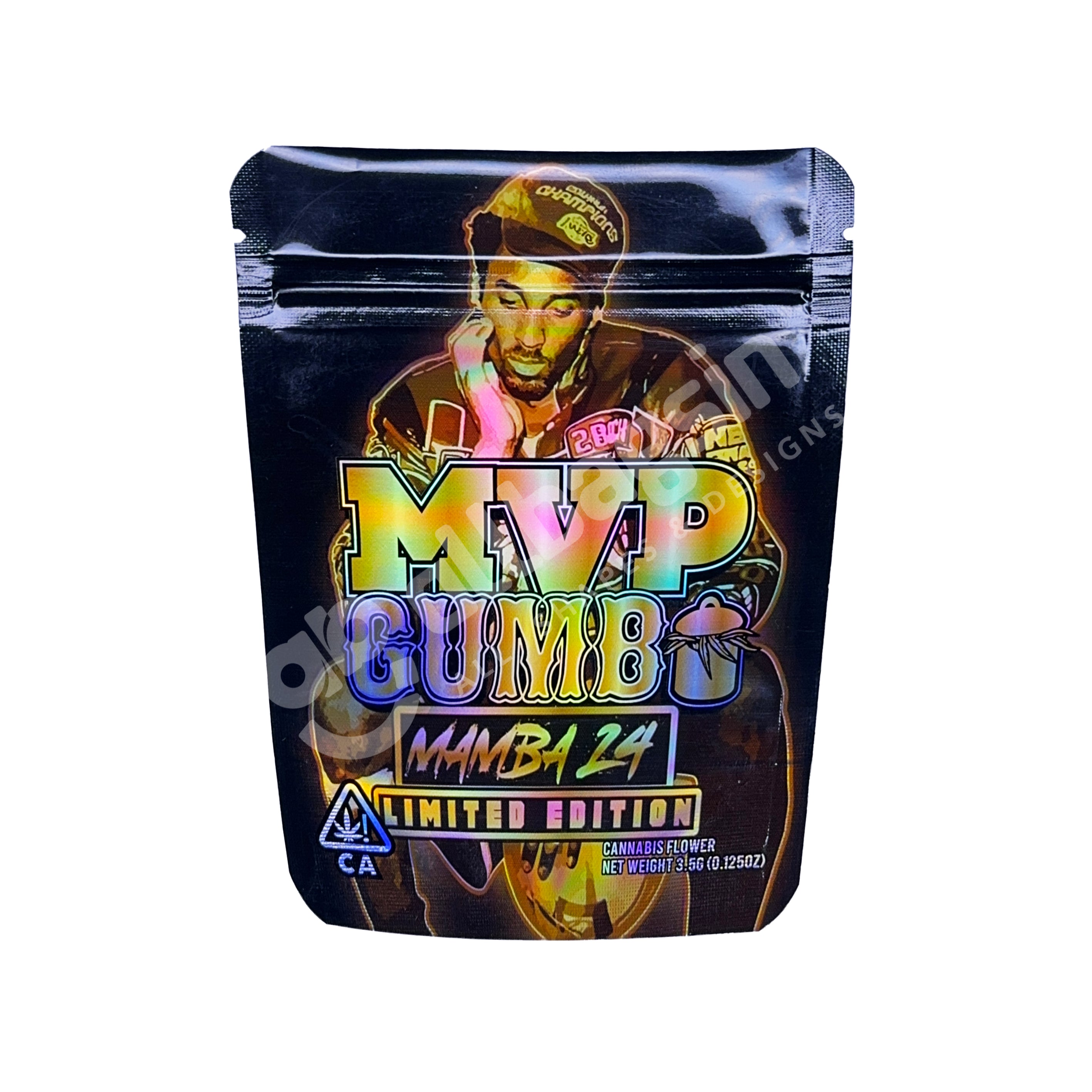Gold Kobe MVP Gumbo Mamba 24 Limited Edition 3.5g Mylar Bag