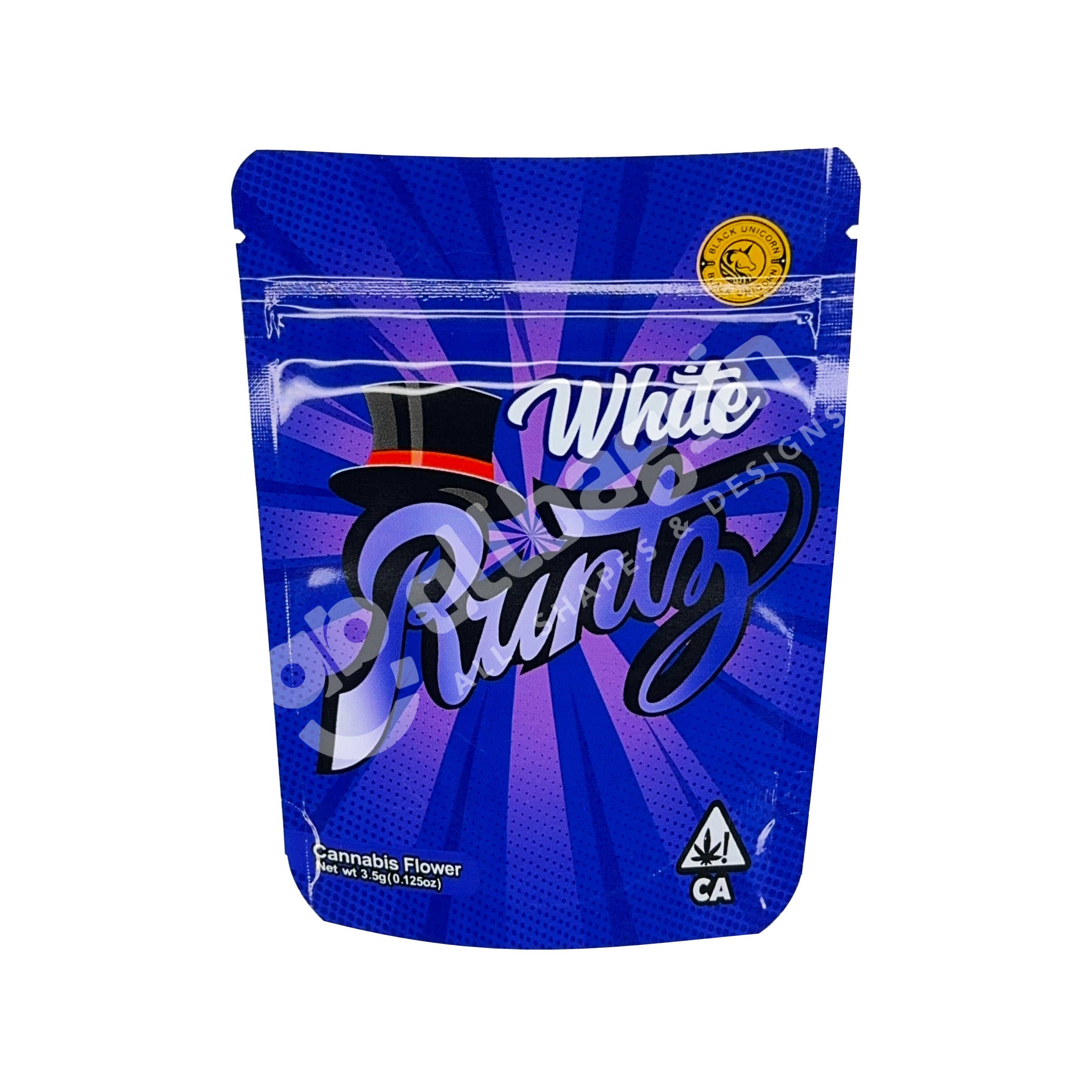 White Runtz Black Unicorn 3.5g Mylar Bag