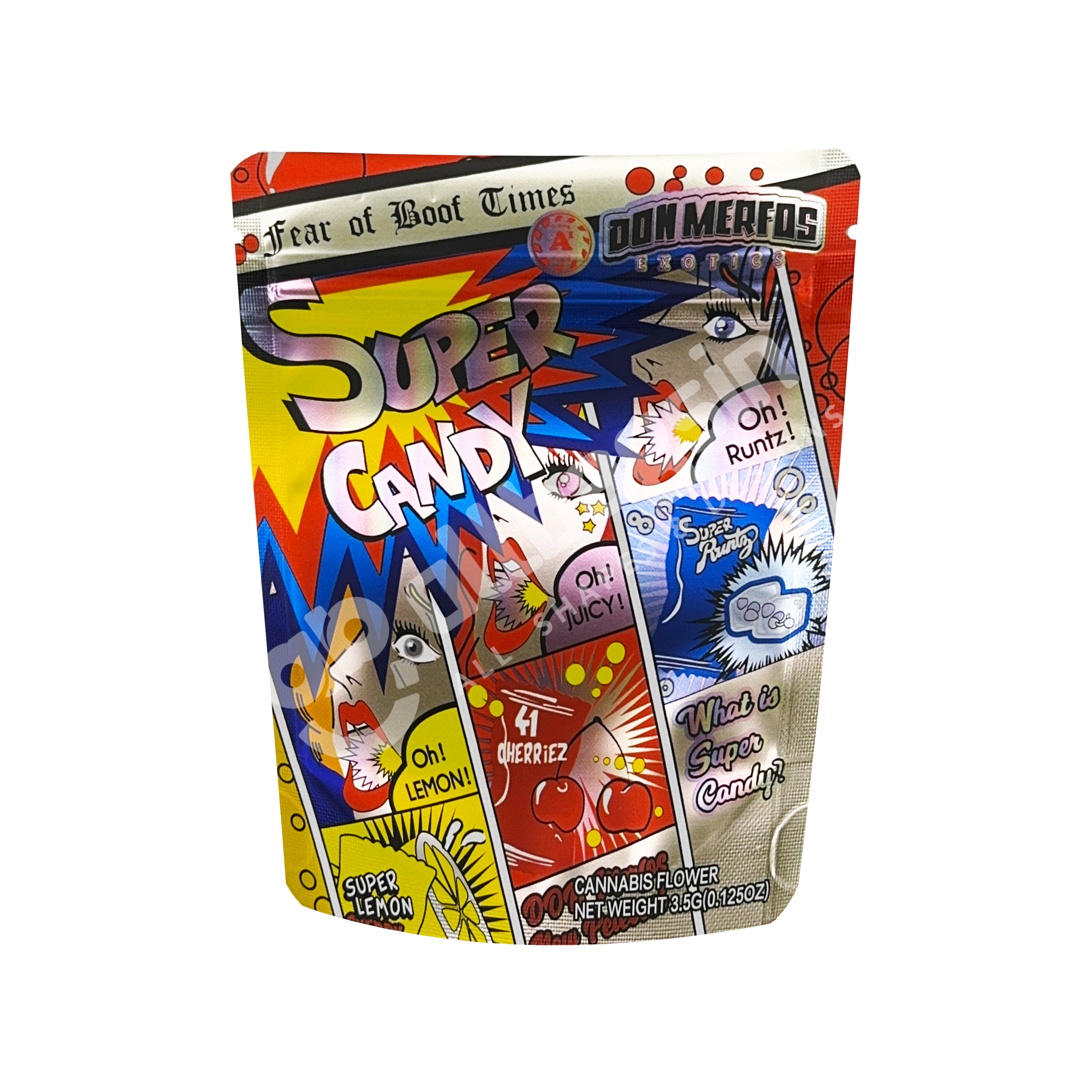 Red Super Candy Don Merfos 3.5g Mylar Bag