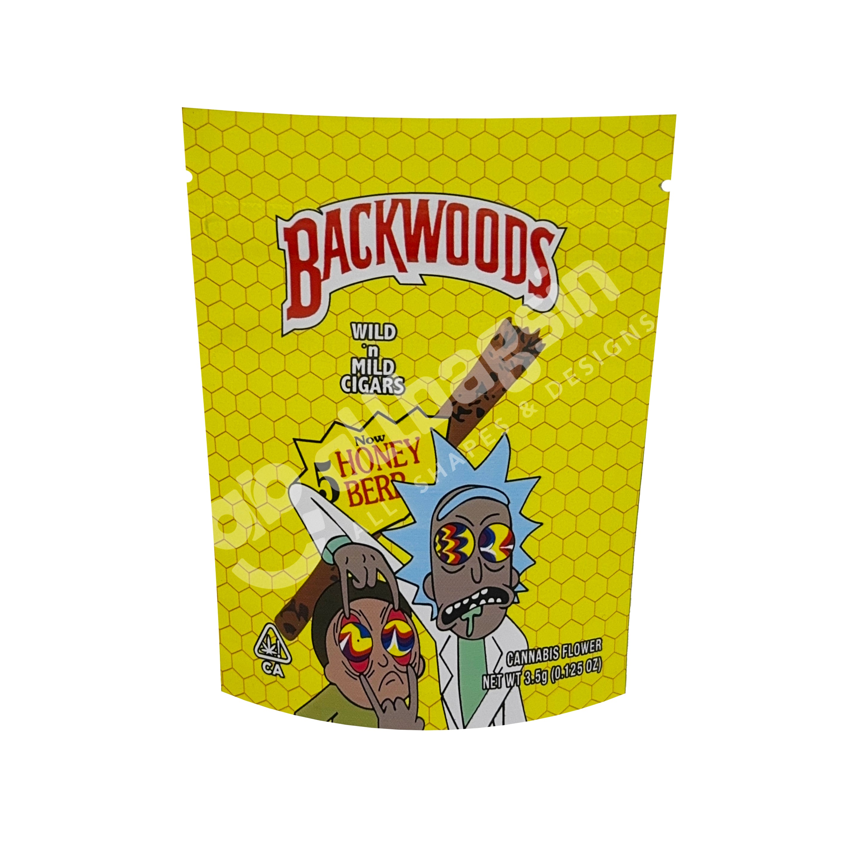 Backwoods Rick & Morty 5 honey herb 3.5g Mylar Bag