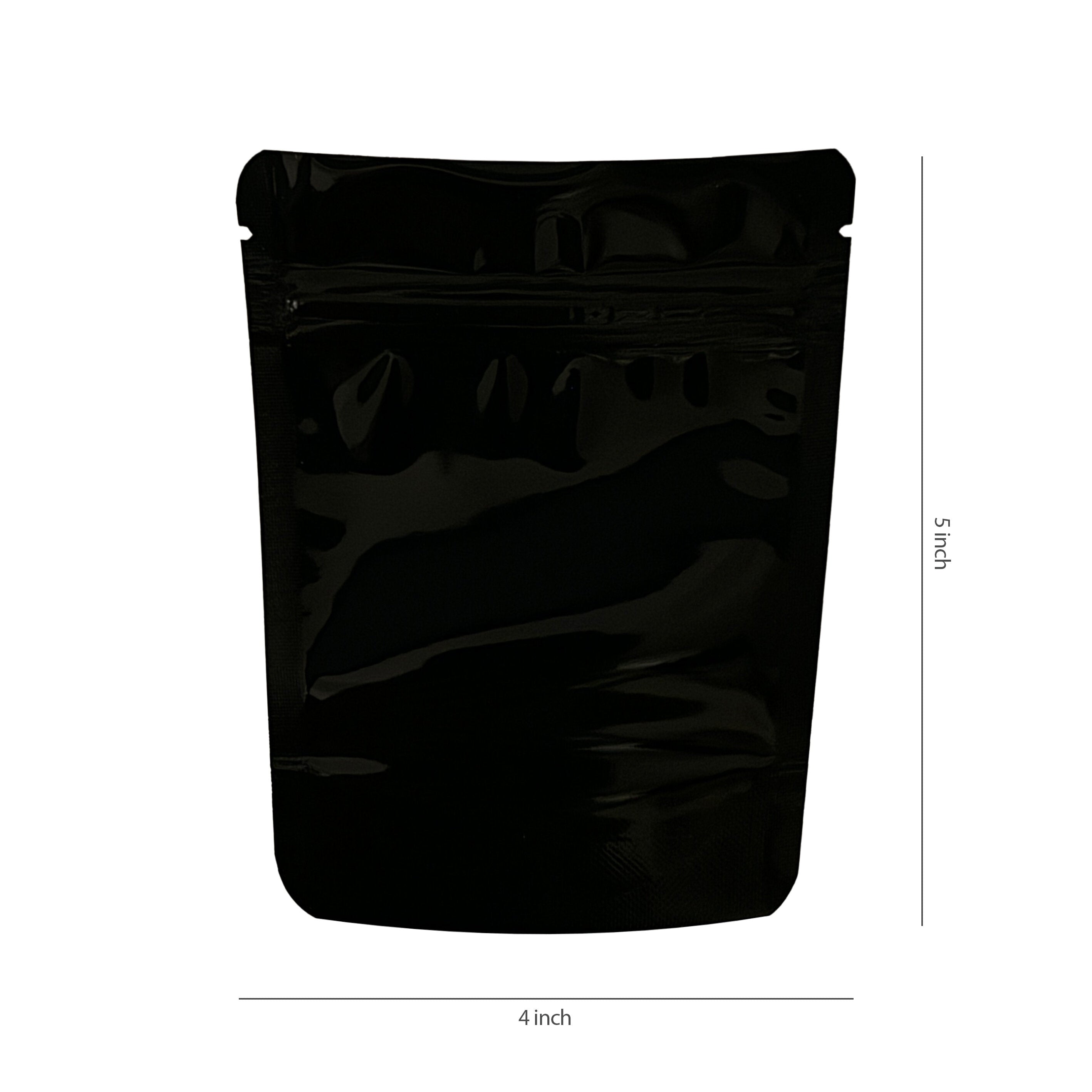 Black Glossy Plain 3.5g Mylar Bag