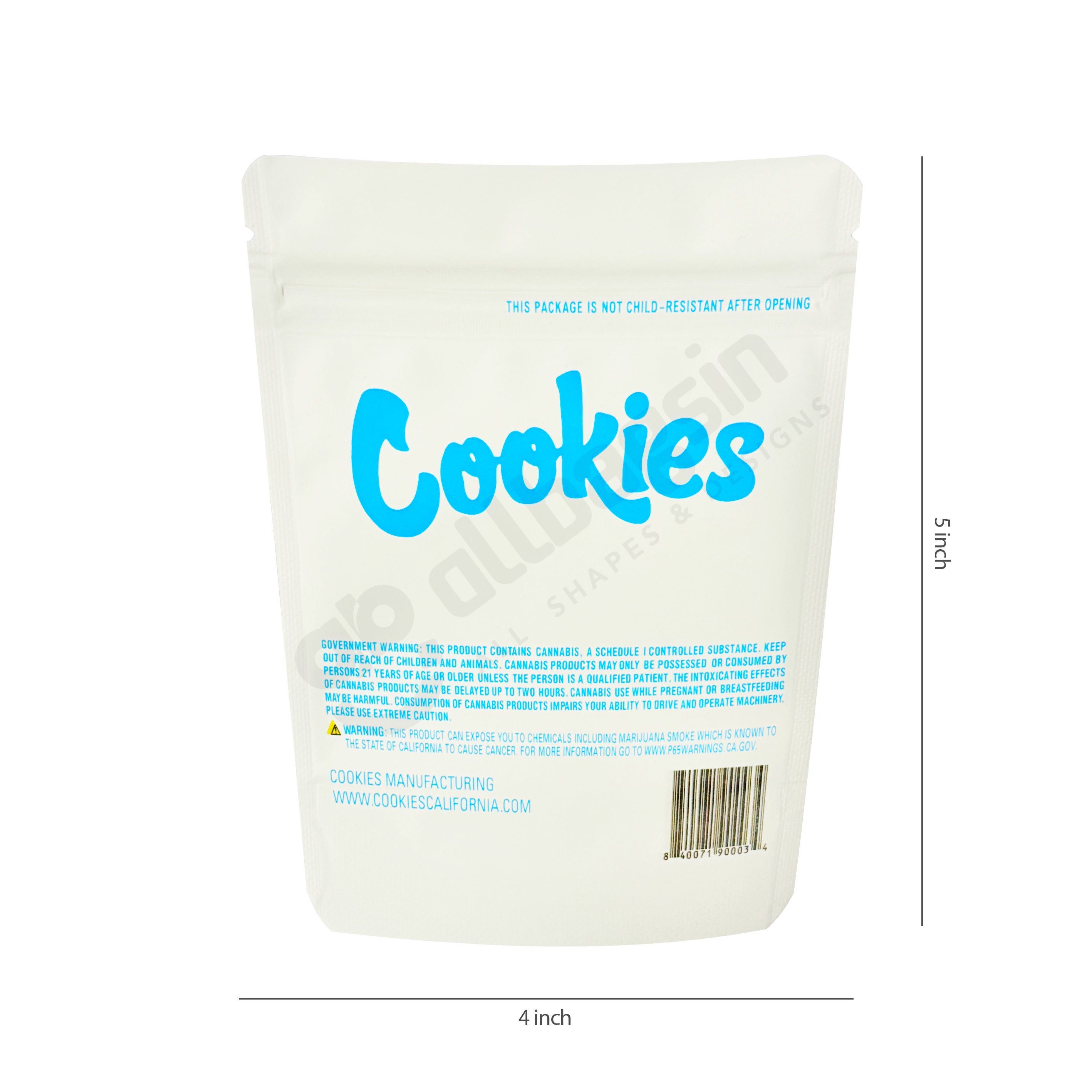 Snow Man Cookies 3.5g Mylar Bag