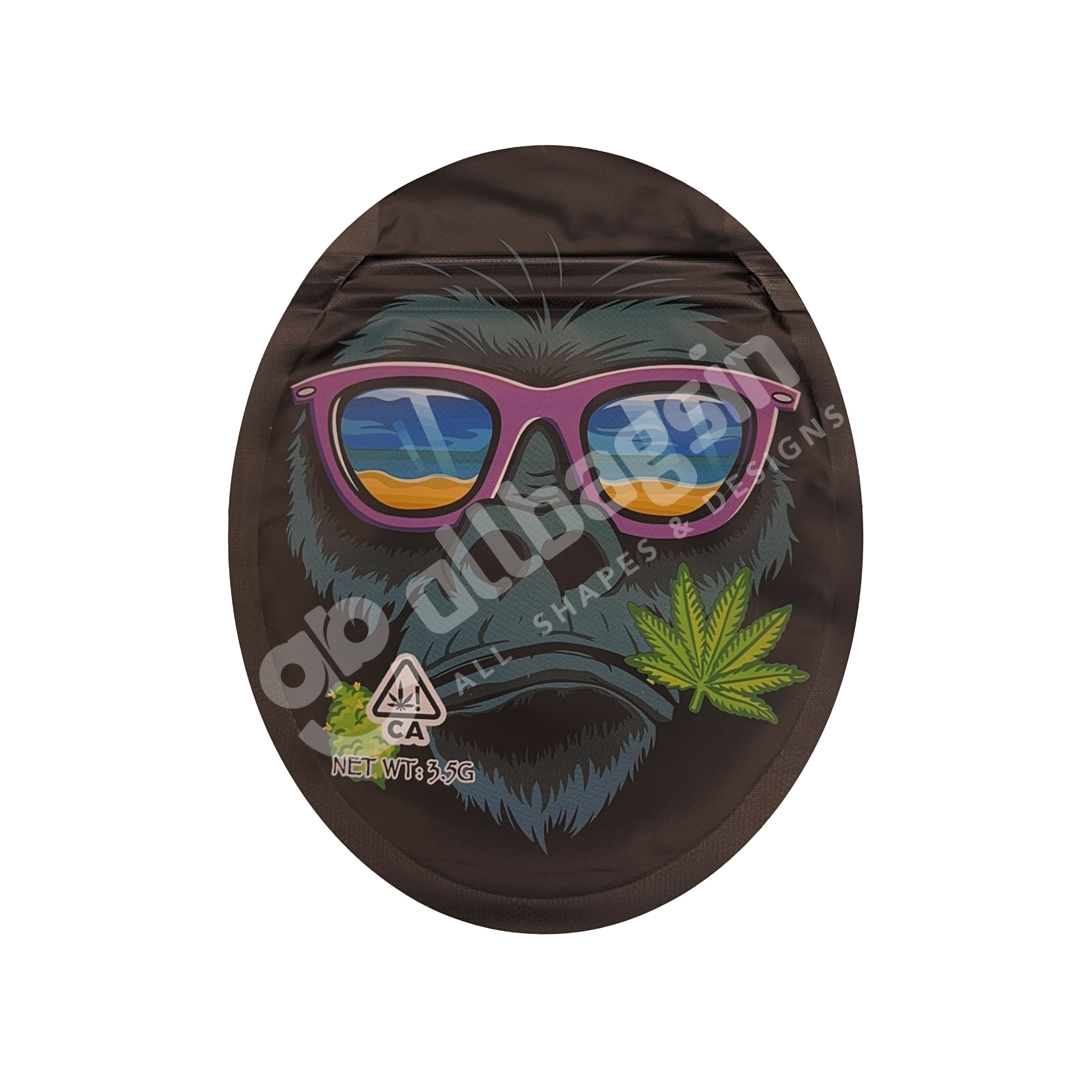Gorilla Sunglasses Die Cut 3.5G Mylar Bags